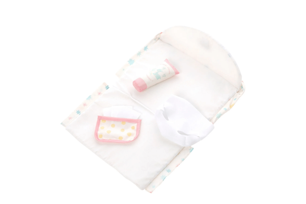 Love, Stella Diaper Bag Set, baby stella accessories, wee baby stella accessories, Manhattan Toys, baby dolls for toddlers, plush dolls for toddlers, The Montessori Room, Toronto, Ontario, Canada.