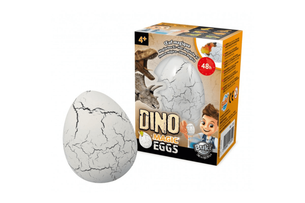 Magic Dino Egg, Buki, 4 years and up, loot bag ideas for 4 year old, loot bag ideas for 5 year old, loot bag ideas for 6 year old, dinosaur loot bags, toys for dinosaur lovers, toys for children who love dinosaurs, The Montessori Room, Toronto, Ontario, Canada.