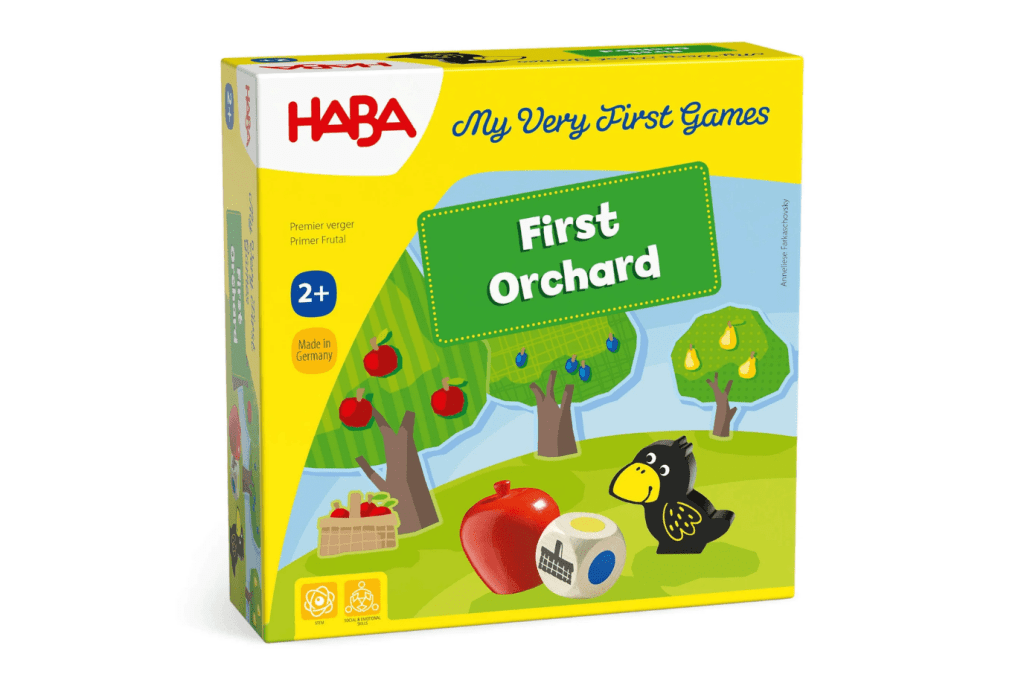 My Very First Games - First Orchard, HABA toys, board games for toddlers, cooperative board games, first board games for toddlers, The Montessori Room, Toronto, Ontario, Canada.