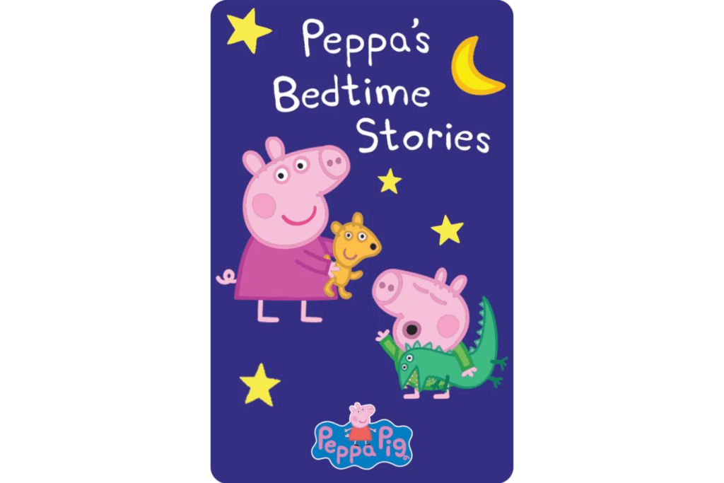Yoto Card: Peppa Pig: Bedtime Stories, cards for yoto player, yoto cards for toddlers, best yoto cards, The Montessori Room, Toronto, Ontario, Canada.