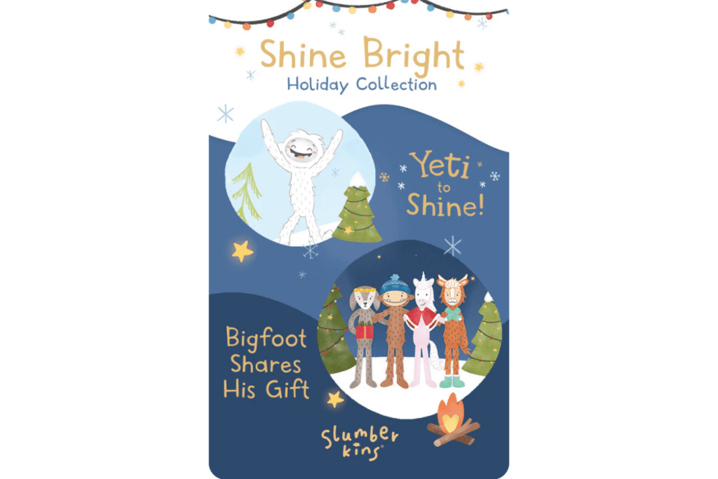 Yoto Card: Slumberkins - Shine Bright Holiday Collection, Bigfoot Shares His Gift, Yeti to Shine, yoto cards Toronto, Christmas Yoto Cards, The Montessori Room, Toronto, Ontario, Canada.