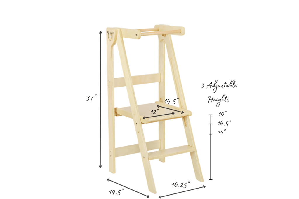 Adjustable Natural Fold N' Store Learning Tower