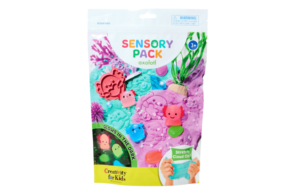 Faber castell Sensory Pack Axolotl - #6521000, creativity for kids, cloud dough, travel toys for kids, sensory bin, play dough kits, Toronto, Ontario, Axolotl toys for kids Toronto